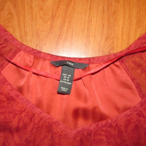 H&M Lined 3/4 Sleeve Blouse - Sz 10 - Picture 7 of 9